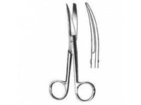 Curved surgical scissors, sharp/blunt, 14 cm. (While stock lasts)